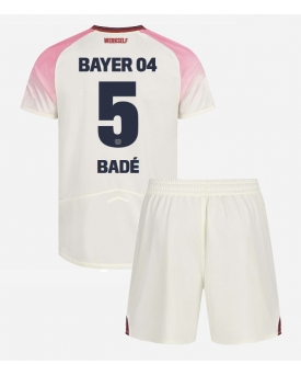 Bayer Leverkusen Loic Bade #5 Maglia Gara Trasferta Repliche 2025-26 Bambino Maniche Corte